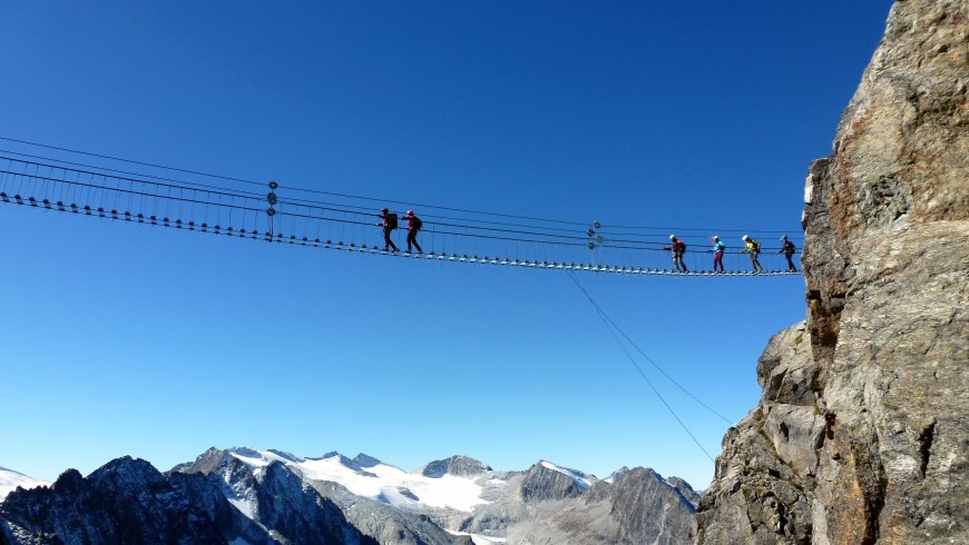 Bridge in the mountains with an amazing landscape 
